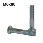 Akdeniz M6X80 Altıköşe Çelik Civata Tam Diş 8.8 Galvanizli