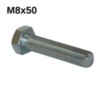 Akdeniz M8X50 Altıköşe Çelik Civata Tam Diş 8.8 Galvanizli