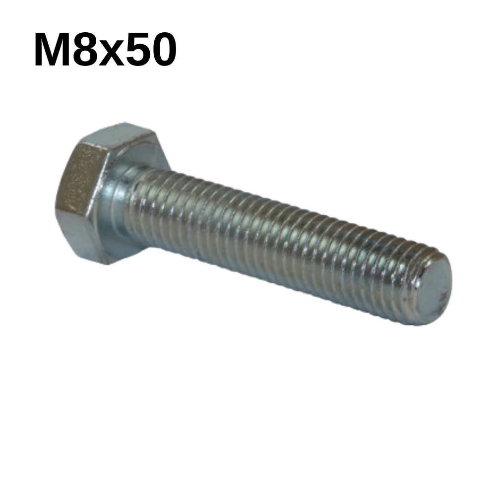 Akdeniz M8X50 Altıköşe Çelik Civata Tam Diş 8.8 Galvanizli