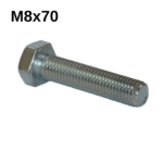 Akdeniz M8X70 Altıköşe Çelik Civata Tam Diş 8.8 Galvanizli