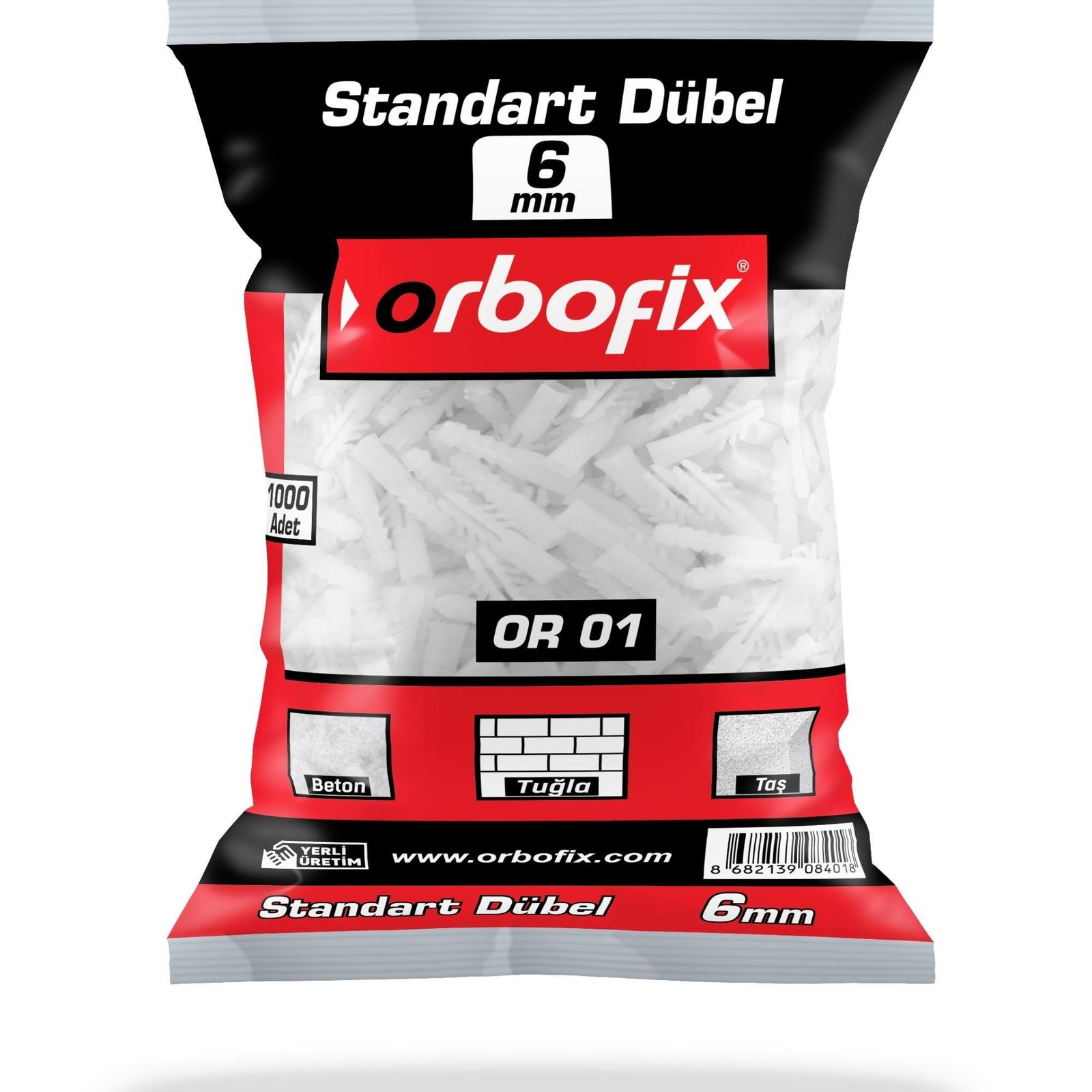 Plastik Dübel 6MM 1000'li Paket