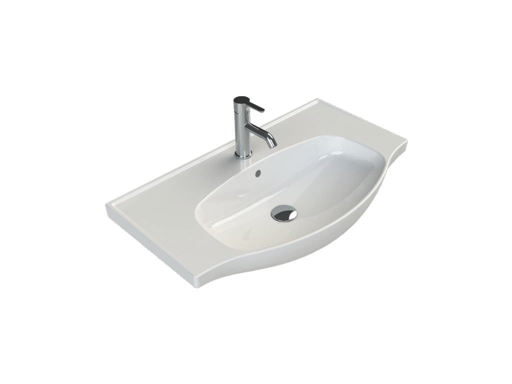 Etajerli Lavabo, Lila 80x45 cm