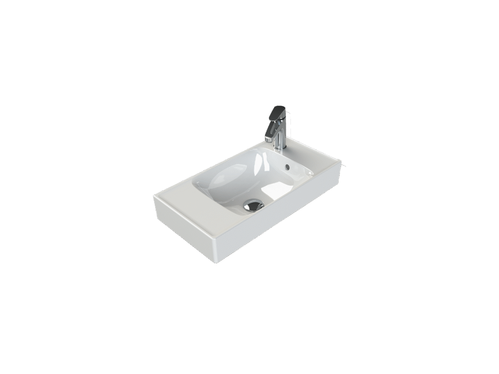 Etajerli Lavabo, Sharp, 60x30 cm (Sağdan Batarya Delikli)