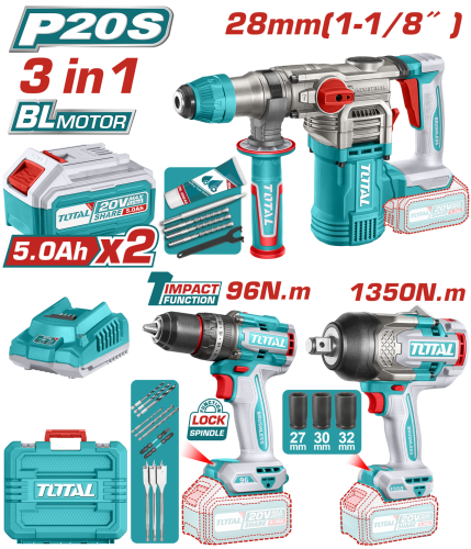 Total TOSLI250281E Avantaj Set - Kırıcı Delici, D.matkap, Somun Sökme