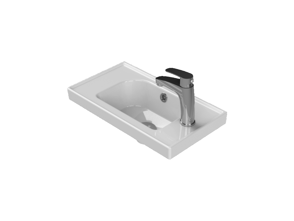 Etajerli Lavabo, Frame, 50x28 cm (Sağdan Batarya Delikli)