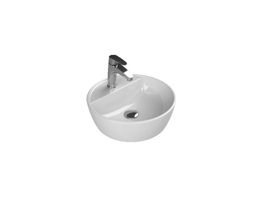 Tezgah Üstü Lavabo, One, Ø42 cm, Batarya Delikli