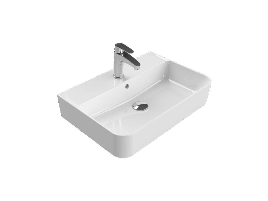 Etajerli Lavabo, Hera 60x42 cm (Duvara Sıfır)