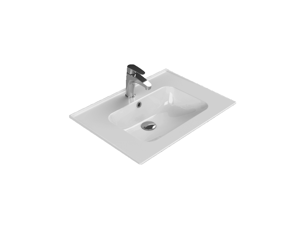 Etajerli Lavabo, Blue, 65x47 cm