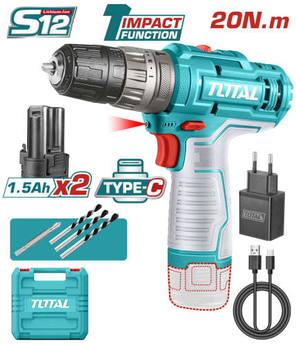 Total TIDLI122028 LI-ION  12V AKÜLÜ DARBELİ VİDALAMA