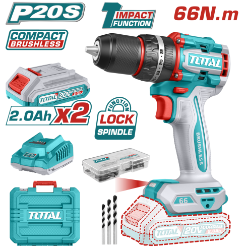 Total TIDLI20668E Li-Ion Akülü Kömürsüz Darbeli Matkap