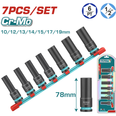 Total THKISD12073L 7 Parça 1/2” Altı Köşe Darbeli Derin Lokma Seti