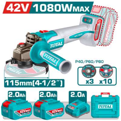 Total TAGLI4108112E Li-Ion Akülü 42V Taşlama 1080W