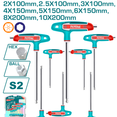 Total THHW80826 8 Parça T Top Başlı Allen Anahtar Takımı