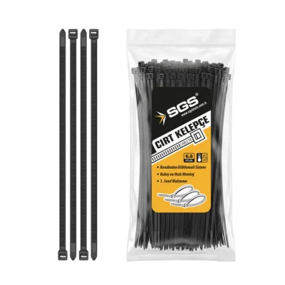 SGS4625 Cırt Kelepçe 8,0X380 MM Siyah (PK/100AD)