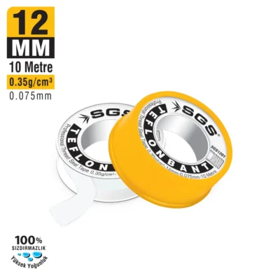SGS1201 Teflon Bant Profesyonel 12 MM x 10 M x 0,35 GR