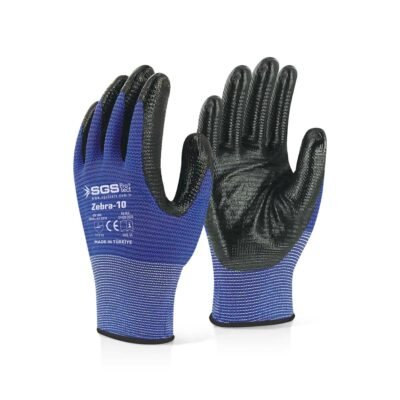 SGS7120 Nitril Kaplı Örme Eldiven Mavi Zebra-10