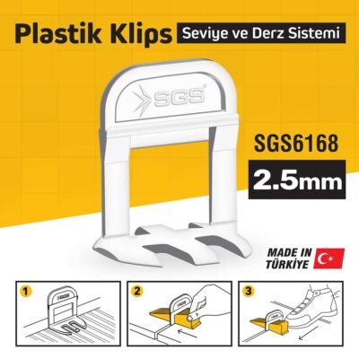 SGS6168 2,5 MM Derz Seviye Tespit Klipsi (PK/100 ADET)