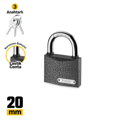 SGS1320 Asma Kilit Gri Boyalı 20 MM