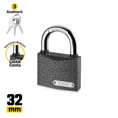 SGS1322 Asma Kilit Gri Boyalı 32 MM