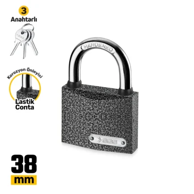 SGS1323 Asma Kilit Gri Boyalı 38 MM