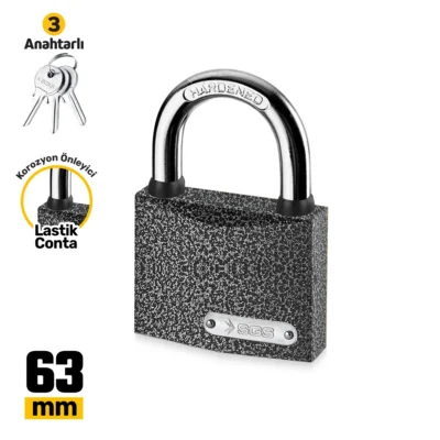 SGS1325 Asma Kilit Gri Boyalı 63 MM
