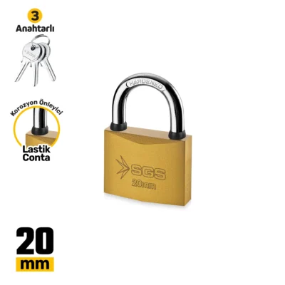 SGS1340 Asma Kilit Sarı Boyalı 20 MM