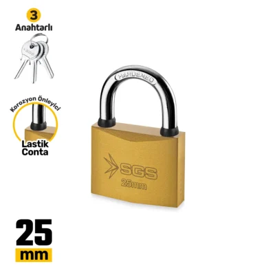 SGS1341 Asma Kilit Sarı Boyalı 25 MM