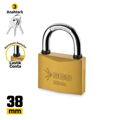 SGS1343 Asma Kilit Sarı Boyalı 38 MM