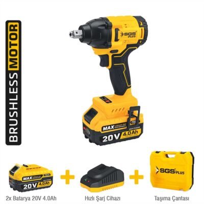 SGS5502 Darbeli Somun Sıkma Seti 330 NM Tork 20 V 1/2” 2x4.0 AH (Kömürsüz Motor)