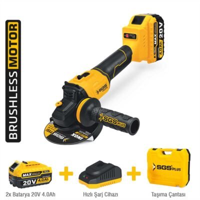 SGS5510 Akülü Avuç Taşlama Makinası Seti 20 V 2x4.0 AH (Kömürsüz Motor)