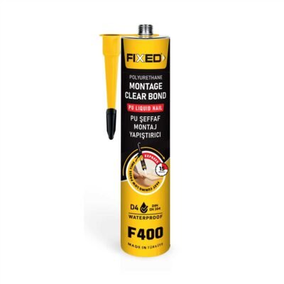 Fixed F400 SGS Poliüretan Şeffaf Montaj Yapıştırıcı 400 GR