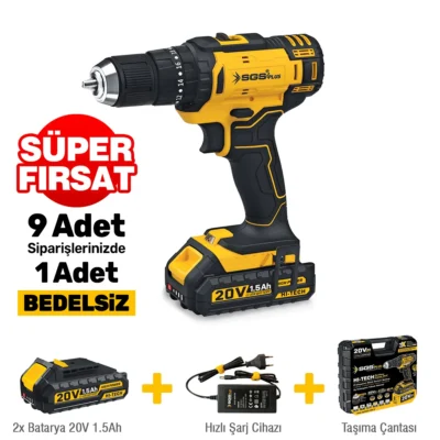 SGS5248 Akülü Vidalama Seti Darbeli 20 Volt 2x1.5 AH