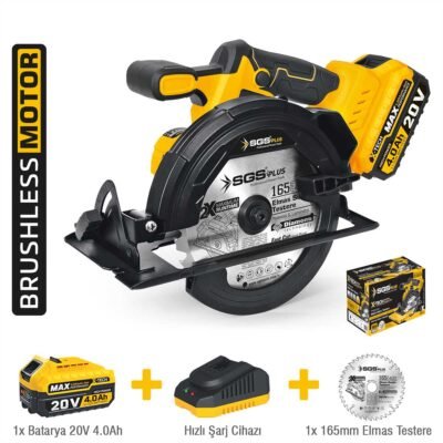 SGS5541 Akülü Sunta Kesme Makinesi Seti 165 MM 1x4.0 AH (Kömürsüz Motor)