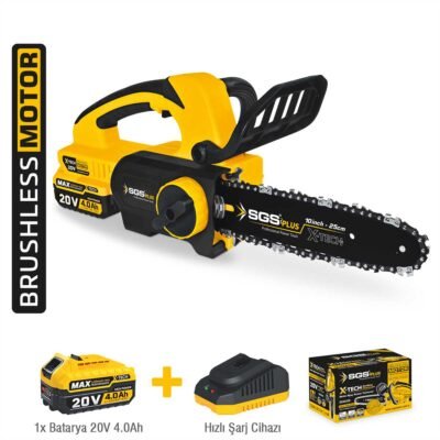 SGS5320 Akülü Ağaç Kesme Testeresi Seti 25 CM 20 V 1x4.0 AH (Kömürsüz Motor)