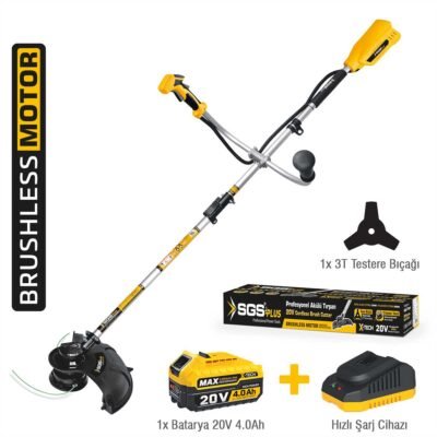 SGS5335 Akülü Tırpan Seti 20 V 1x4.0 AH (Kömürsüz Motor)