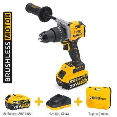 SGS5533 Akülü Darbeli Matkap Seti 20 Volt 130 NM Tork 2x4.0 AH (Kömürsüz Motor)