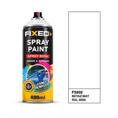 Fixed F3202 SGS Sprey Boya Akrilik - Beyaz/mat (RAL9000) 320 GR 400 ML