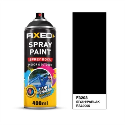 Fixed F3203 SGS Sprey Boya Akrilik - Siyah/parlak (RAL9005) 320 GR 400 ML