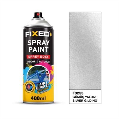 Fixed F3253 SGS Sprey Boya Akrilik - Gümüş Yaldız Efekt 320 GR 400 ML