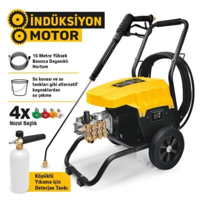 SGS5404 Endüstriyel Yüksek Basınçlı Yıkama Makinası 2800 Watt 150 BAR İndüksiyon Motor