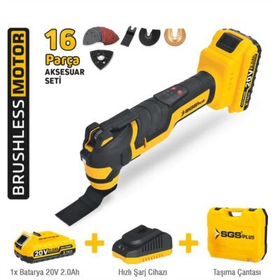 SGS5435 Akülü Multi-Tools Kesici ve Raspalama Makinesi 20 V 1x2.0 AH