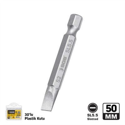 SGS3960 Düz Uçlu Bits S2 SL5,5X50 MM Sand-Pro Series