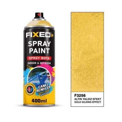 Fixed F3256 SGS Sprey Boya Akrilik - Altın Yaldız Efekt 320 GR 400 ML