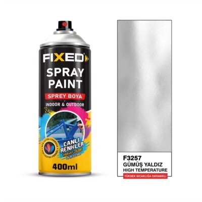 Fixed F3257 SGS Sprey Boya Akrilik - Gümüş Yaldız Yüksek Isıya Dayanıklı 320 GR 400 ML(500°C)