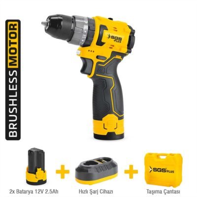 SGS5081 Akülü Darbeli Vidalama Seti 12 Volt (2x2.5 AH) (Kömürsüz Motor)