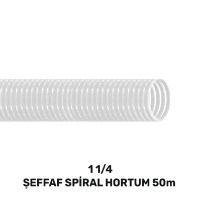 SGS4335 1 1/4'' Şeffaf Lavabo&sifon Spiral Hortum 50 MT (170 Gr/mt)