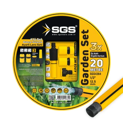 SGS4364 1/2 Gardenflex Hortum 20 MT 4 Pcs Lans Setli (120 Gr/mt)
