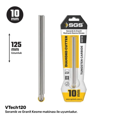 SGS150 Seramik-Granit Kesme Elması 10 MM Rulmanlı Uzun