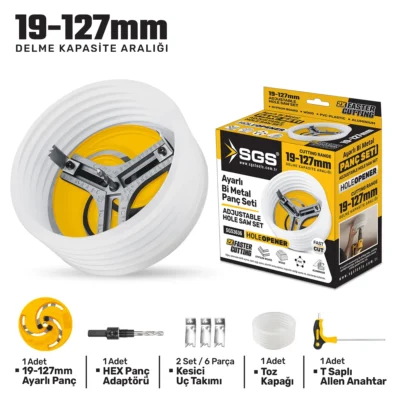 SGS3636 Bi-Metal Ayarlı Panç Seti Körüklü 19-127 MM