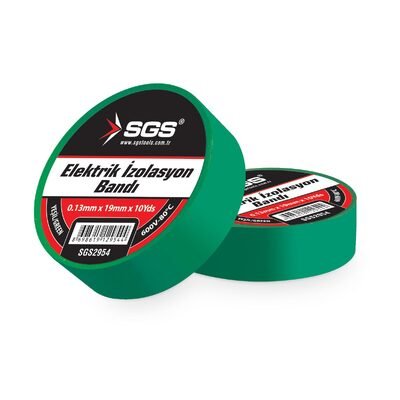 SGS2954 Elektrik İzolasyon Bandı Yeşil 19 MM x 10YRD